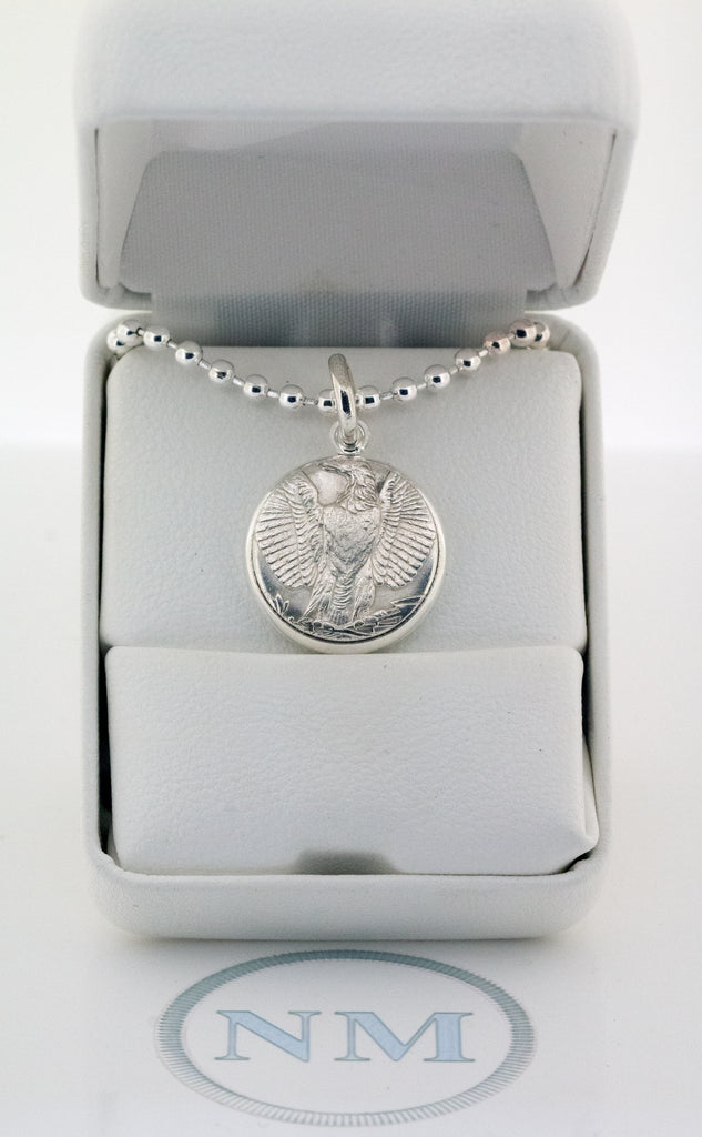 Center Cut Silver Eagle Morgan Dollar Pendant Handmade from Silver Morgan Dollar Coin Ring Wife Wedding Anniversary Groom Gift Pendant Charm