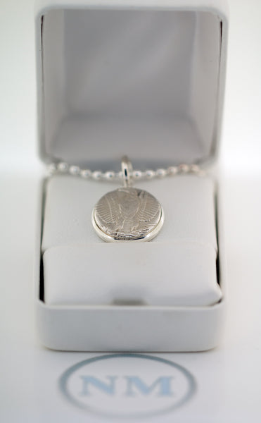 Center Cut Silver Eagle Morgan Dollar Pendant Handmade from Silver Morgan Dollar Coin Ring Wife Wedding Anniversary Groom Gift Pendant Charm