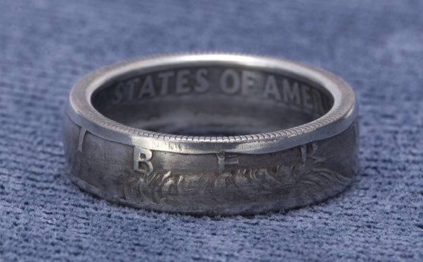 1968 JFK Kennedy Silver Coin Ring US Half Dollar Double Sided Size 7-17 49 Year Wedding Anniversary 49th Birthday Gift Unique Wedding Band