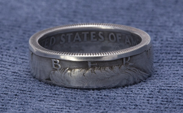 1967 40% Silver US Half Dollar Coin Ring JFK Kennedy Size 7-17 50th Birthday Gift 50 Year Wedding Anniversary Replacement Band
