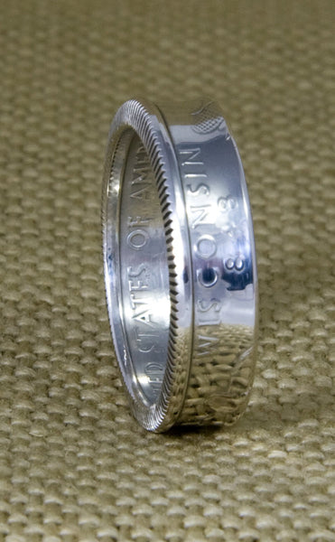2008 Silver State Quarter Coin Ring Oklahoma New Mexico Arizona Alaska Hawaii Sizes 3-13 Ninth 9th Birthday Gift 9 Year Wedding Anniversary
