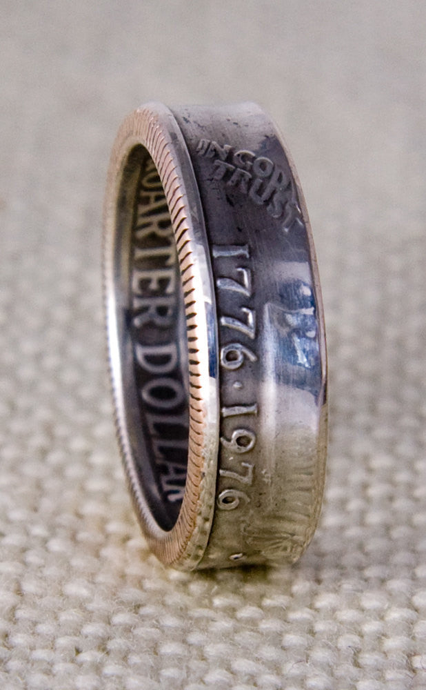 1976 Silver Washington Quarter Coin Ring Double Sided 3D Coin Ring Band Size 3-13 41st Birthday 41 Year Wedding Anniversary Gift Replacement