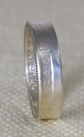 1992 90% Silver Washington US Quarter Dollar Double Sided Coin Ring Wedding Band 25th Birthday 25th Year Anniversary Gift Rings Sizes 3-13