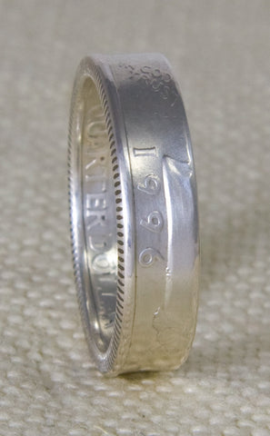 1996 Silver Washington US Quarter Dollar Double Sided Coin Ring Sizes 3-13 21st Birthday 21 Year Wedding Anniversary Gift Silver Coin Rings