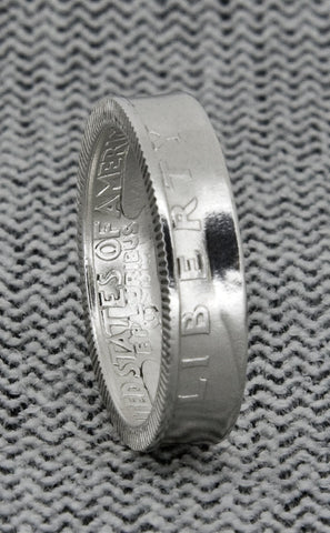 1932 Silver Washington US Quarter Coin Ring 3D Silver Wedding Band Sizes 3-13 In God We Trust Liberty Coin Rings Unique Gift Memory of Mom