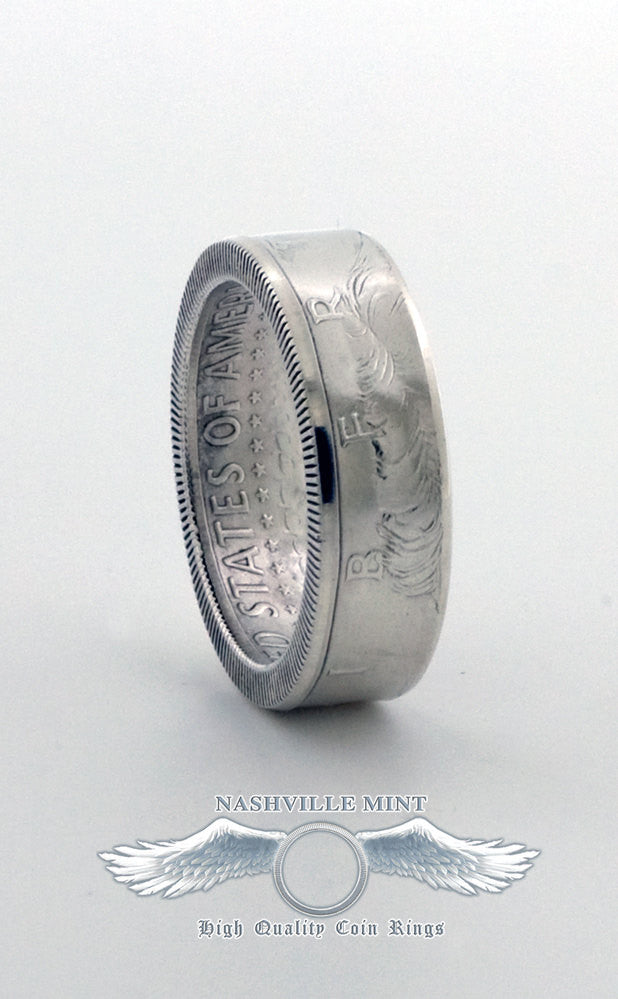 2017 Silver Half Dollar Coin Ring US JFK Double Side CoinRing Wedding Band Anniversary Gift Size 7-17 Class Ring Graduation Gift Coins Rings